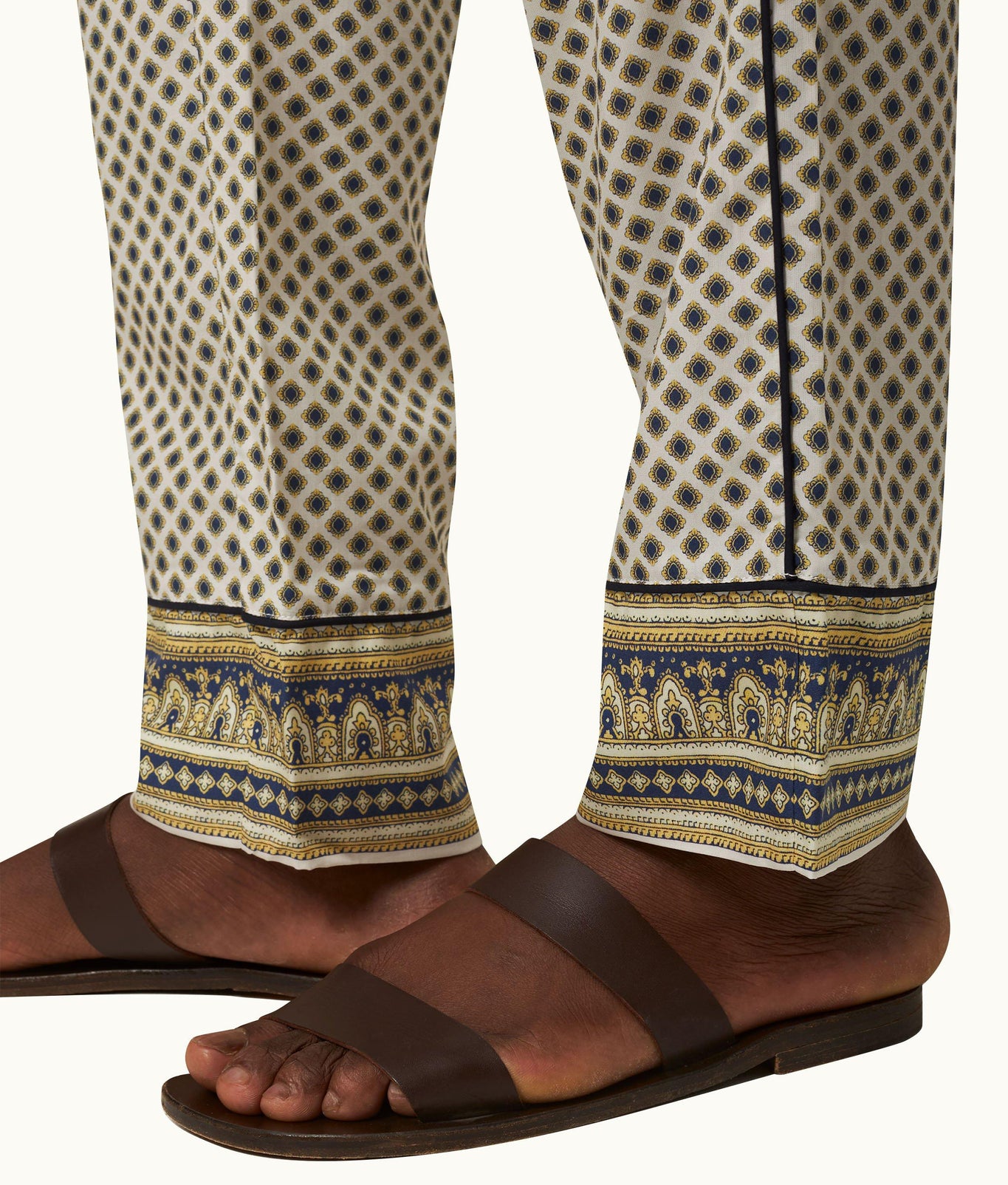 Alfred Solmio Print Relaxed Fit Lounge Trousers | White Sand
