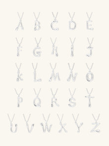 Alphabet Bubble Necklace | 5A Grade Cubic Zirconia | Silver Rhodium Plated Brass