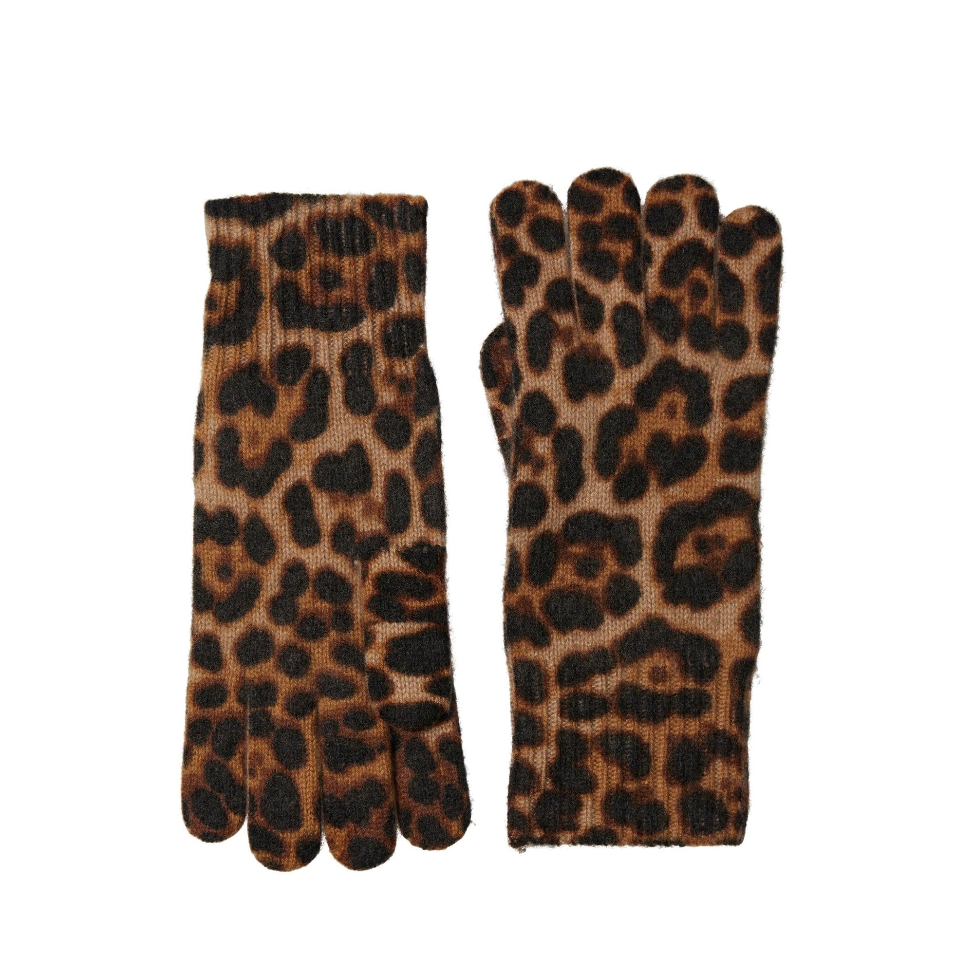 Amicale Cashmere | Women | Cashmere Animal Printed Glove | Camel Multi