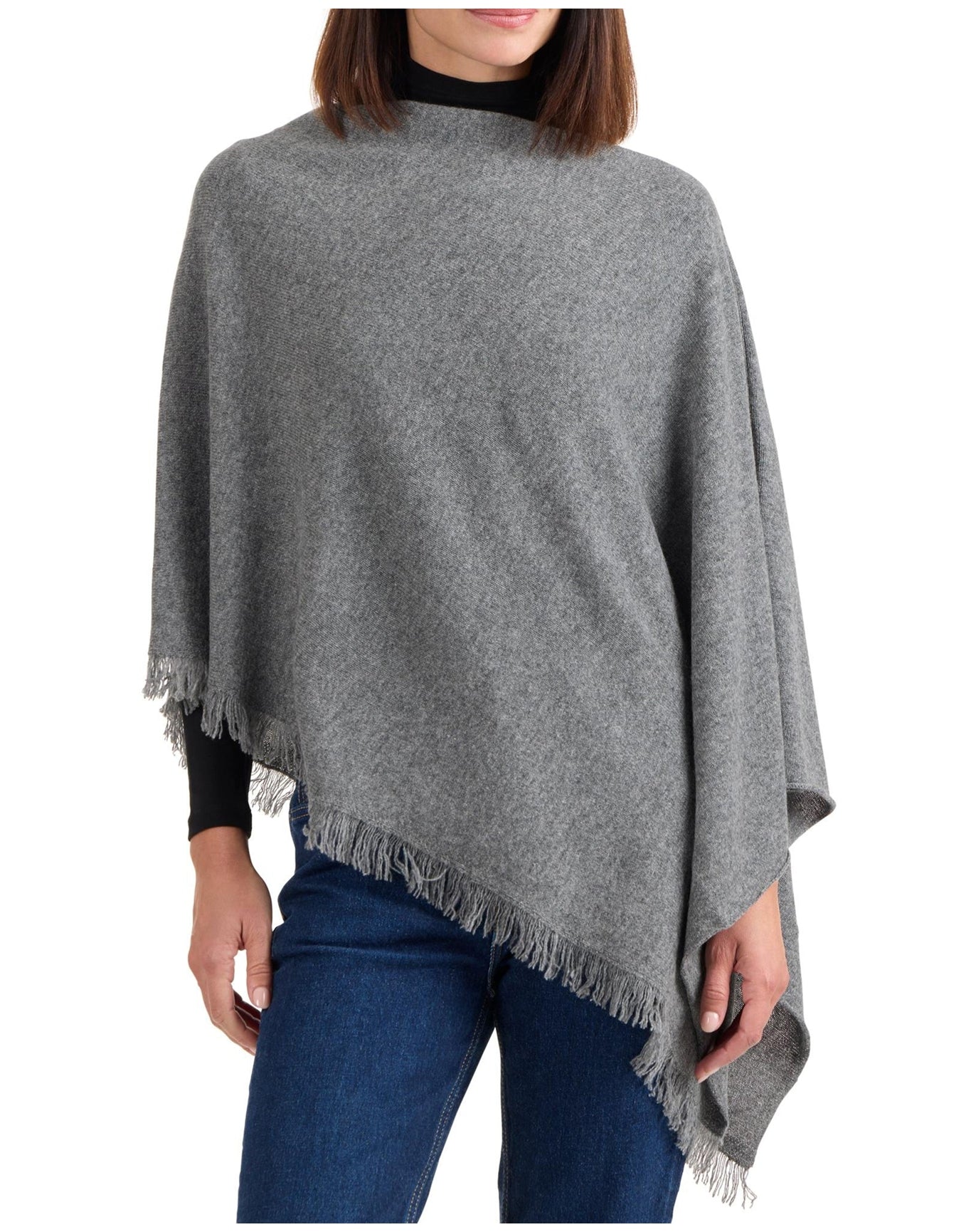 Amicale Cashmere | Women | Cashmere Poncho | Grey V2