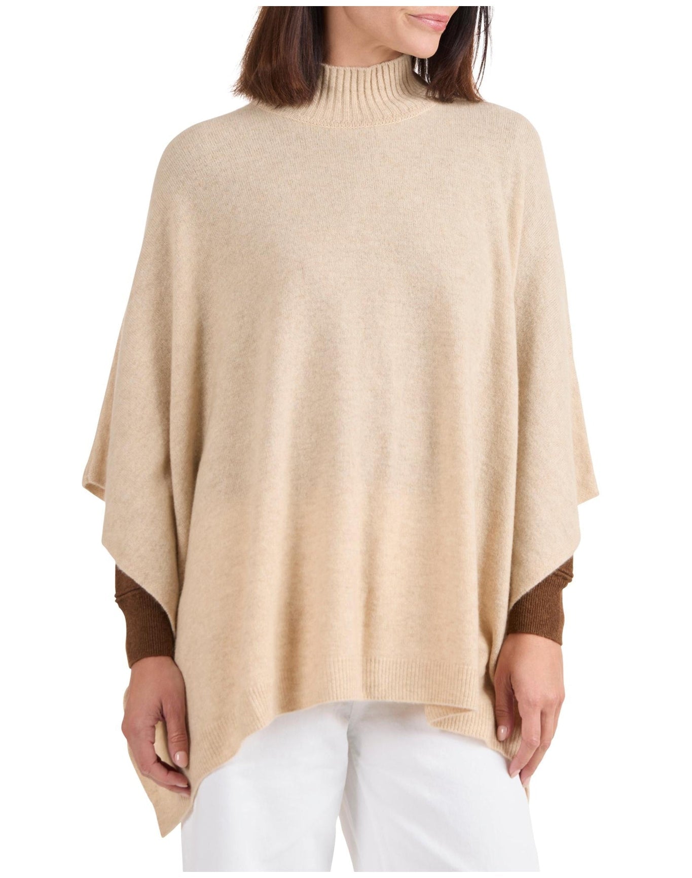 Amicale Cashmere | Women | Cashmere Poncho | Oatmeal