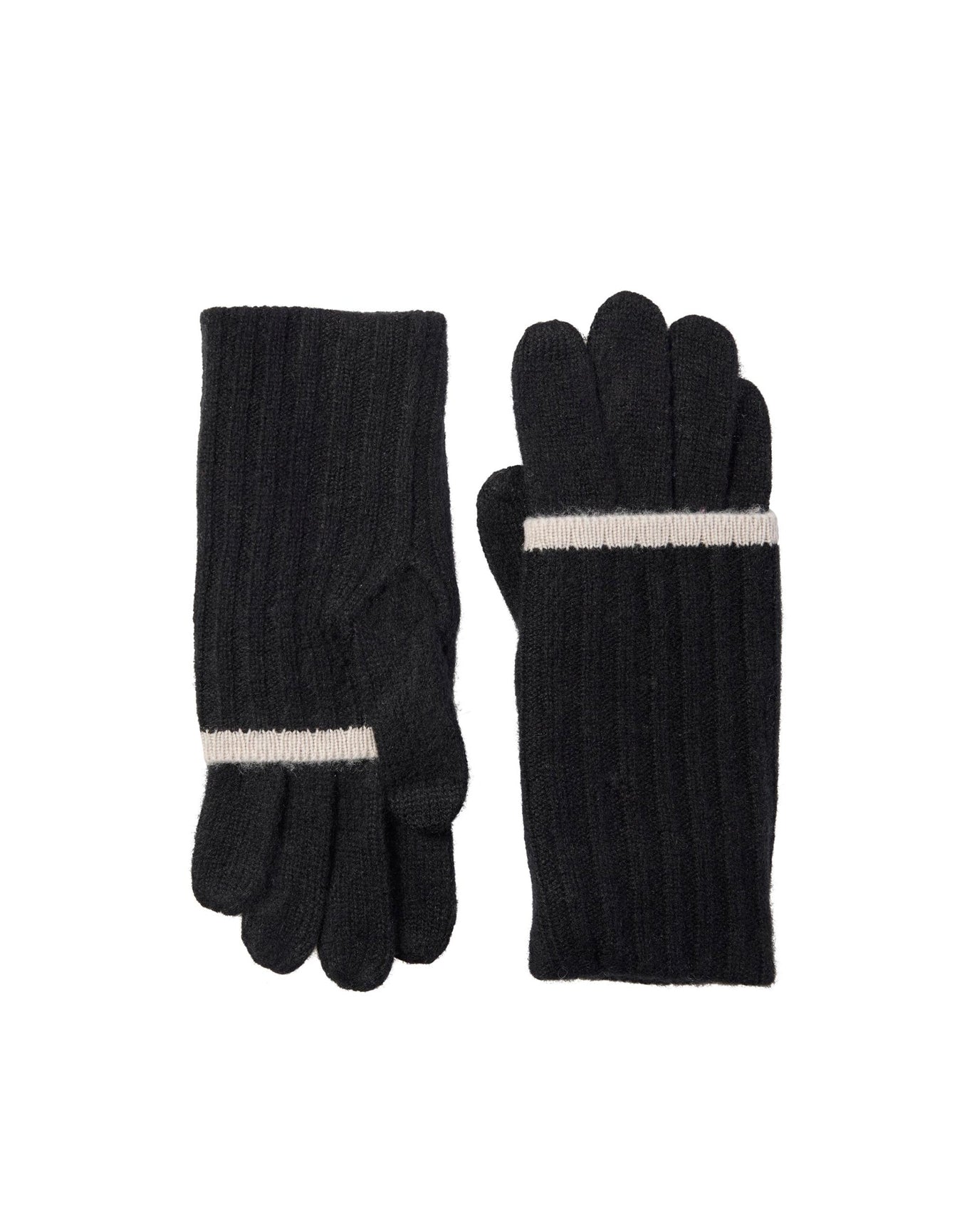 Amicale Cashmere | Women | Glove | Black x White
