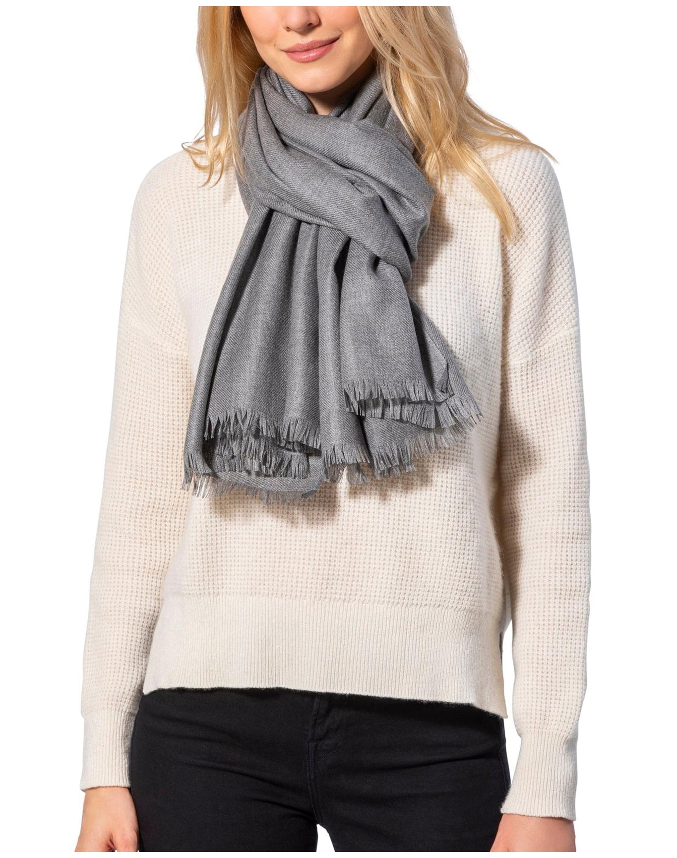 Amicale Cashmere | Women | Women's Lightweight Blend Scarf | Grey
