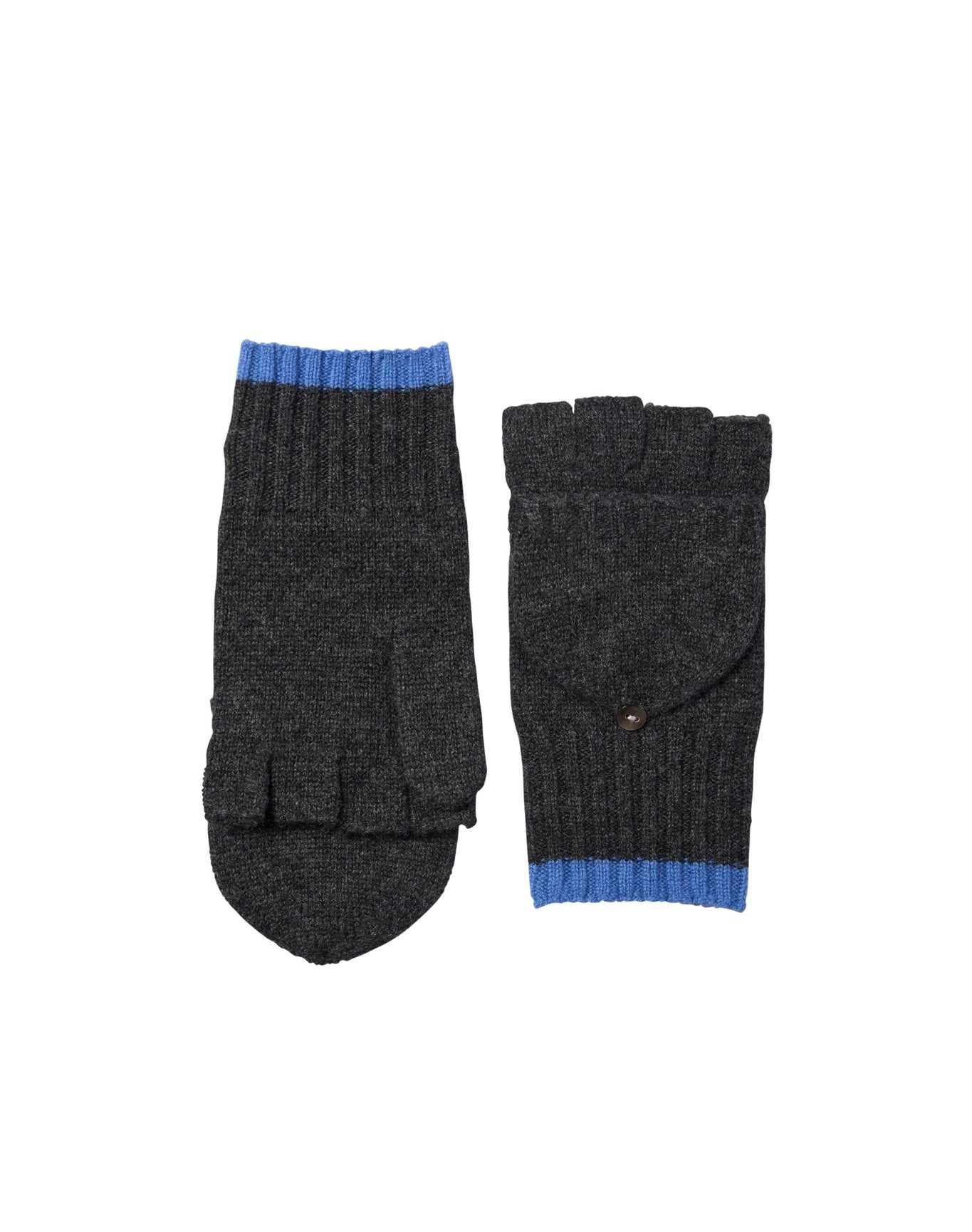 Amicale Cashmere | Women | Pop Top Glove | Charcoal x Blue
