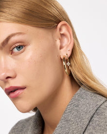 Tia Medium Hoop Earrings | 14K Gold on Brass
