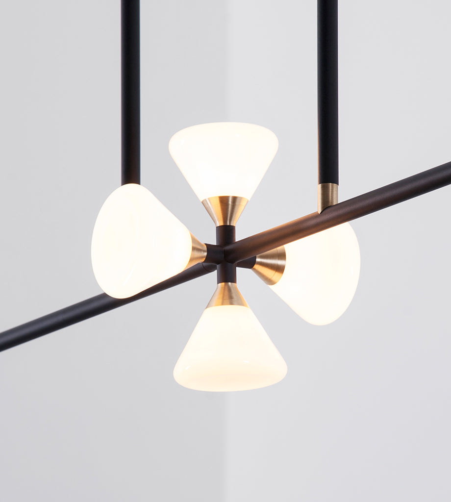 Chandelier - 6 Lights (Matte black/Brushed brass)