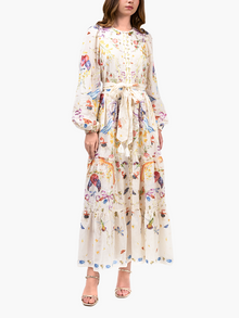 Threadwork Voile Maxi Dress | Ivory Multi