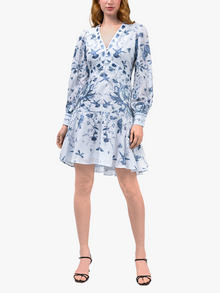 Threadwork Voile Mini Dress | Blue Multi