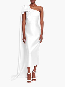 Silk Mikado Midi Dress | Ivory