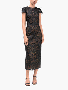 Nocturnes Lace Midi Dress | Black
