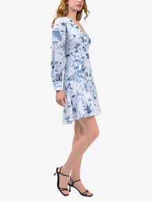 Threadwork Voile Mini Dress | Blue Multi