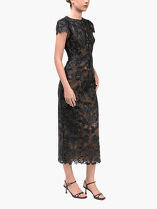 Nocturnes Lace Midi Dress | Black