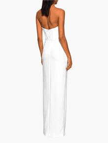 Twist Crepe Column Gown | Ivory