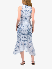 Threadwork Voile Handkerchief Dress | Blue Multi