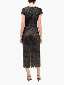 Nocturnes Lace Midi Dress | Black