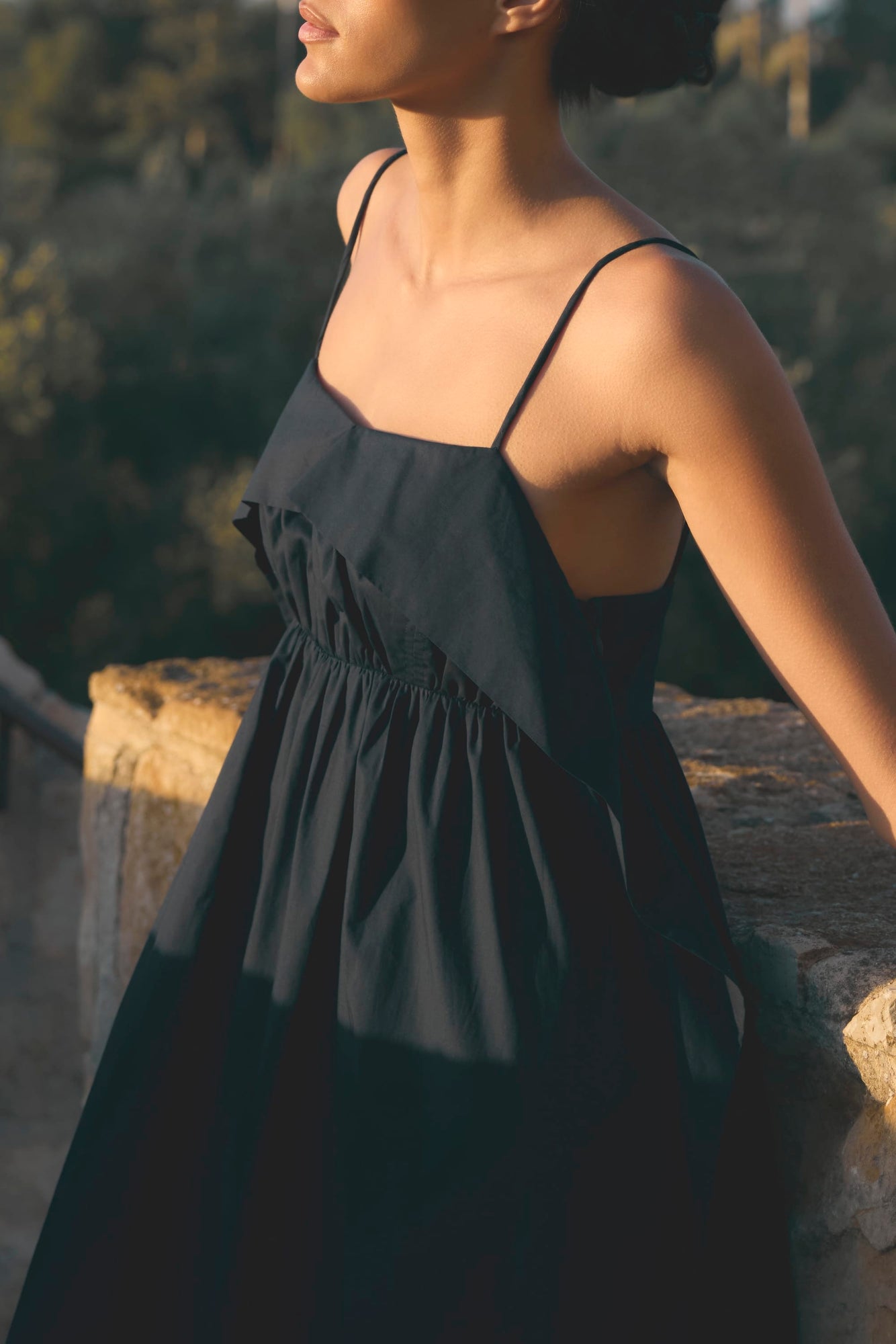 Aya | Astrid Organic Cotton Foldover Dress in Size Small