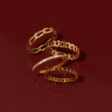 Flatlay Model. Four rings on red background