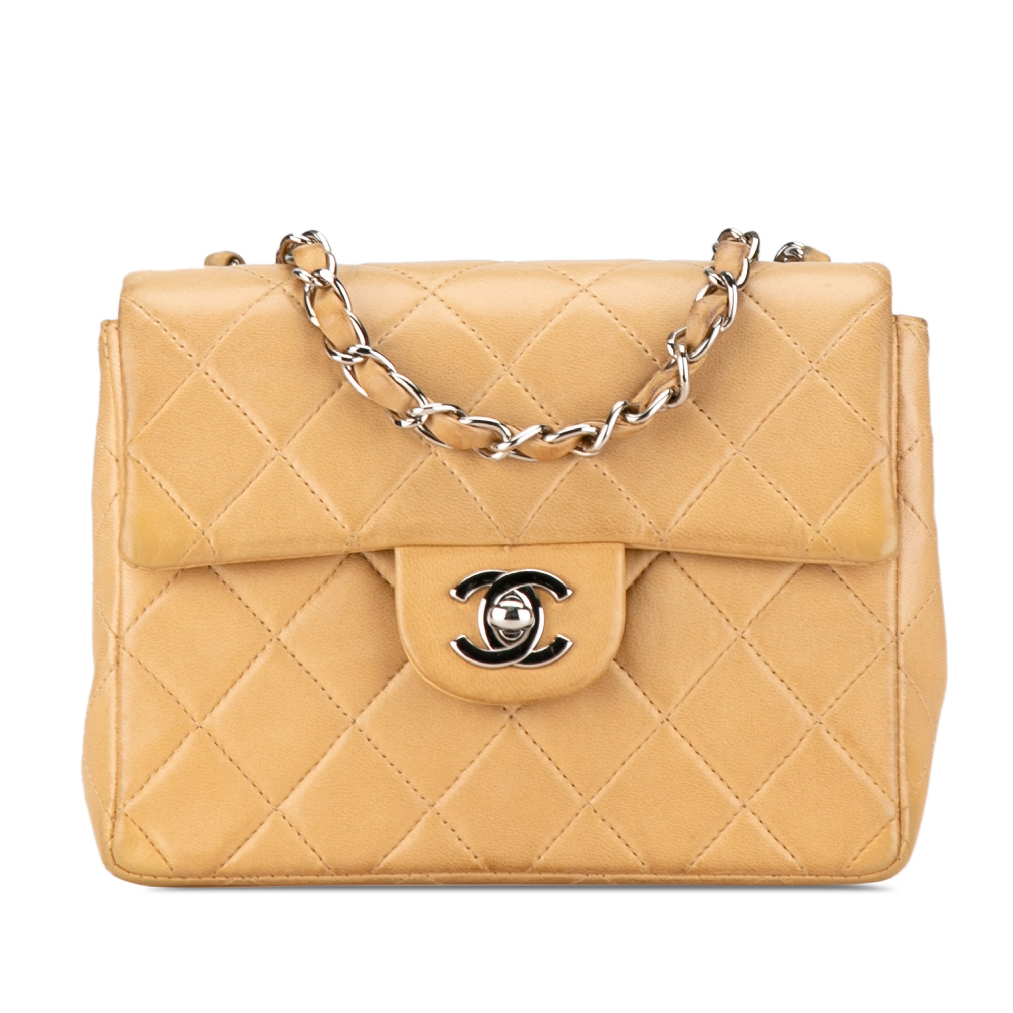 Chanel | Pre-Owned Mini Square Classic Lambskin Single Flap | Brown/Light Brown