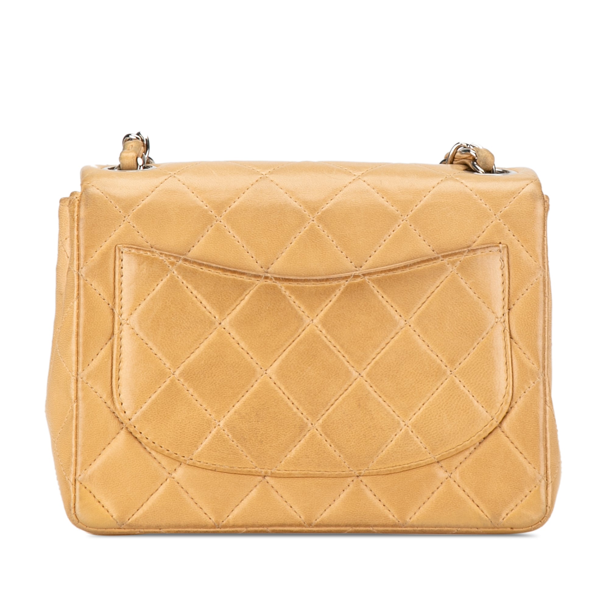 Chanel | Pre-Owned Mini Square Classic Lambskin Single Flap | Brown/Light Brown