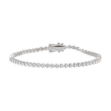 14K White Gold Lab Grown Diamond Three Prong Tennis Bracelet 14K - Adina's Jewels