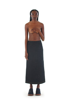 Button Long Skirt | Women | Black