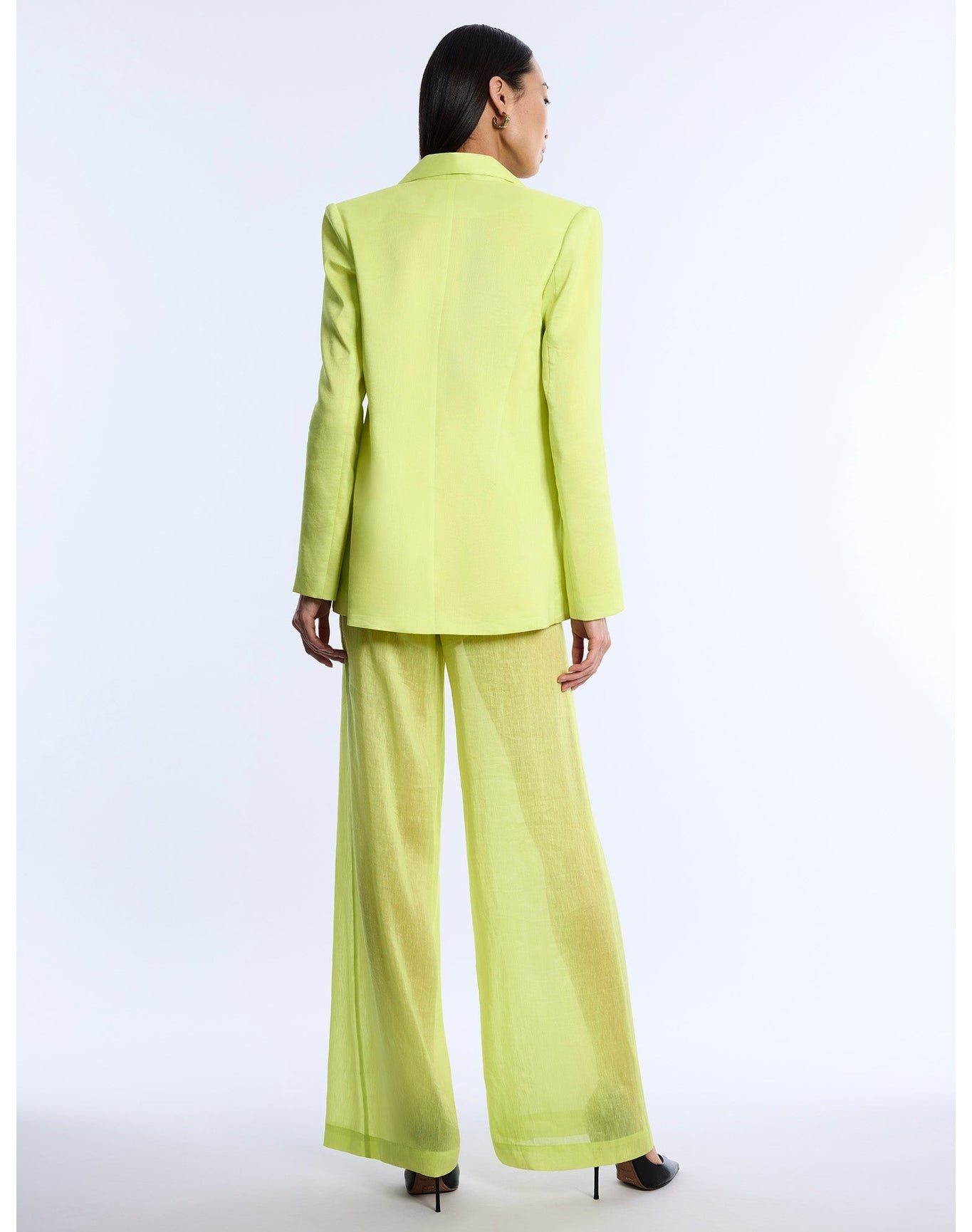 BCBG MAXAZRIA | Airy Textured Blazer | Chartreuse