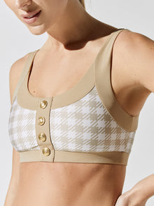 Beach Riot | BEACH RIOT Isle Top | Taupe Houndstooth