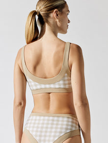 Beach Riot | BEACH RIOT Isle Top | Taupe Houndstooth