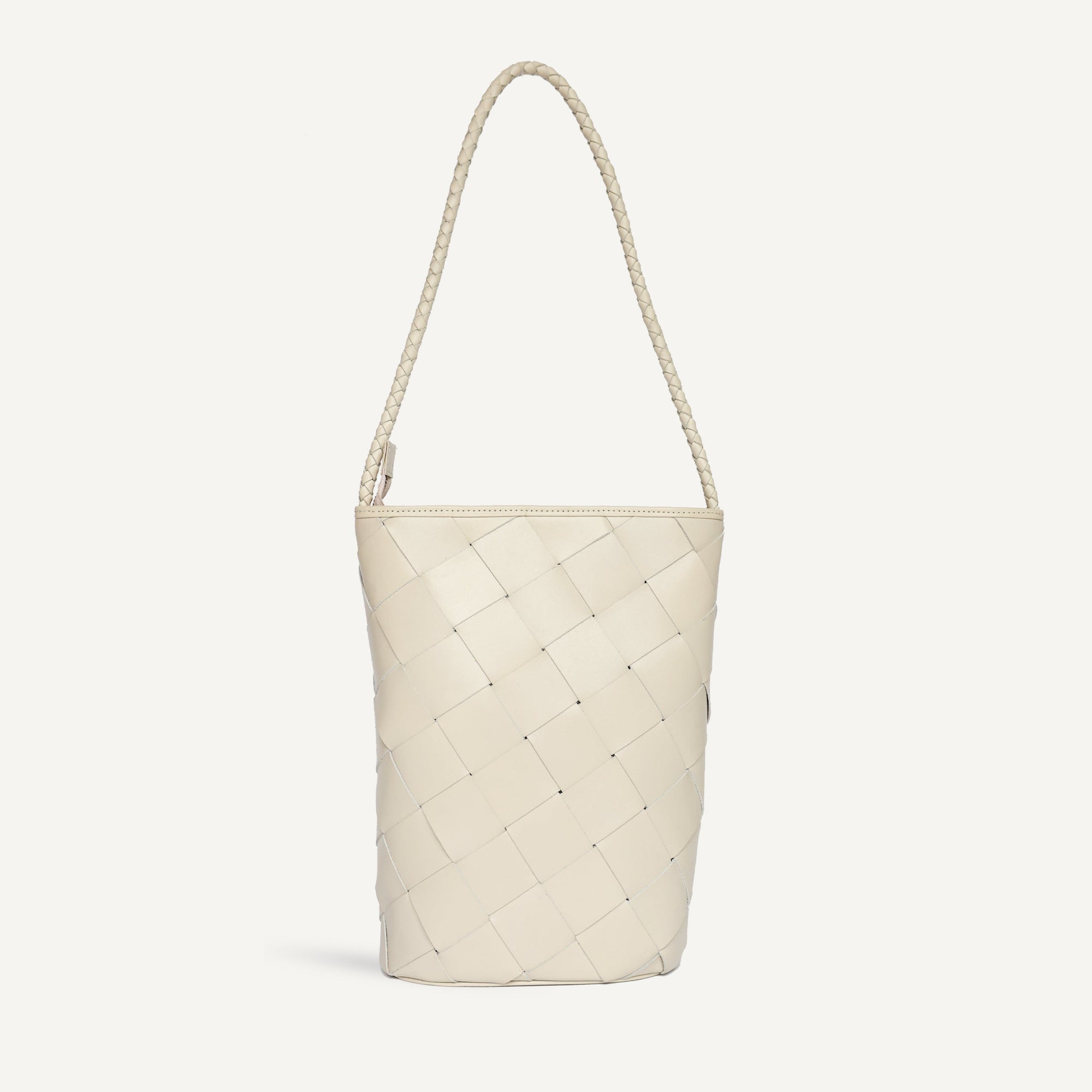 Marion Grande Weave Shoulder Bag | Cream