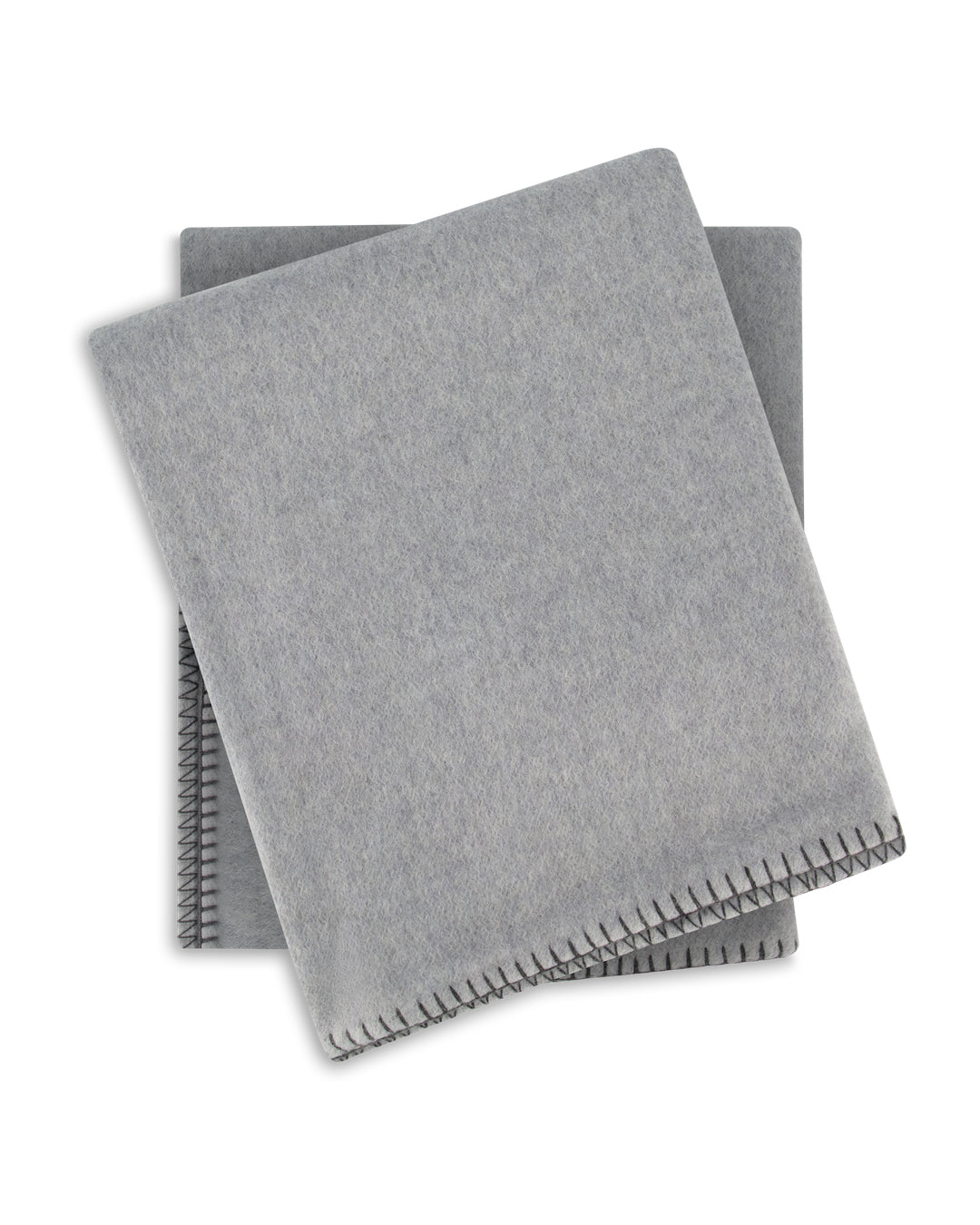 Sofia Cashmere | Cashmere Double Face Throw W Whip  Stitch | Grey
