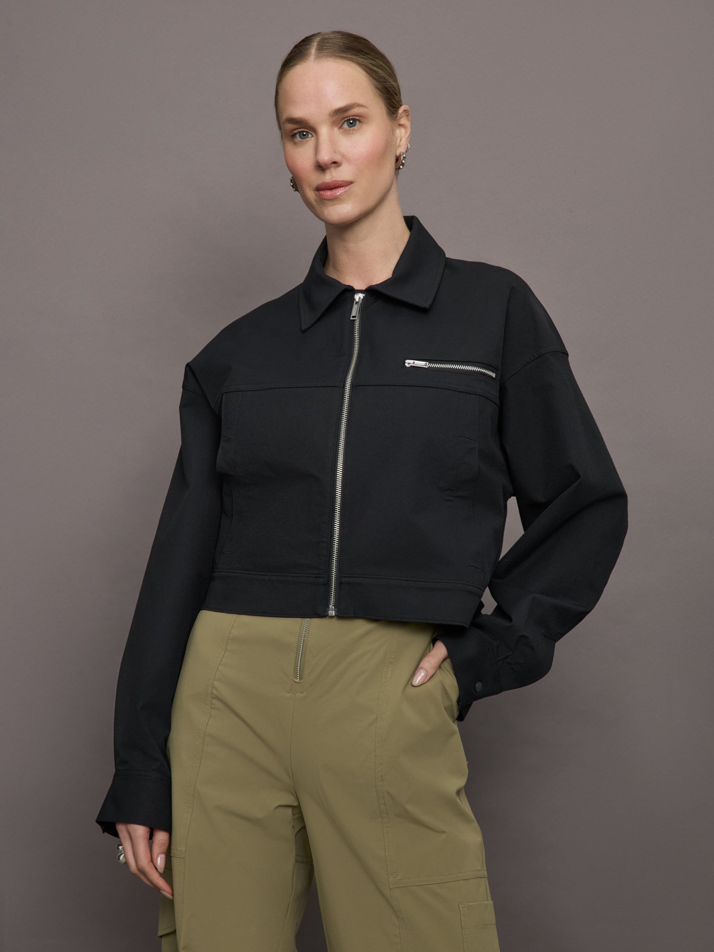 Bandier | Clinton Crop Jacket | Black