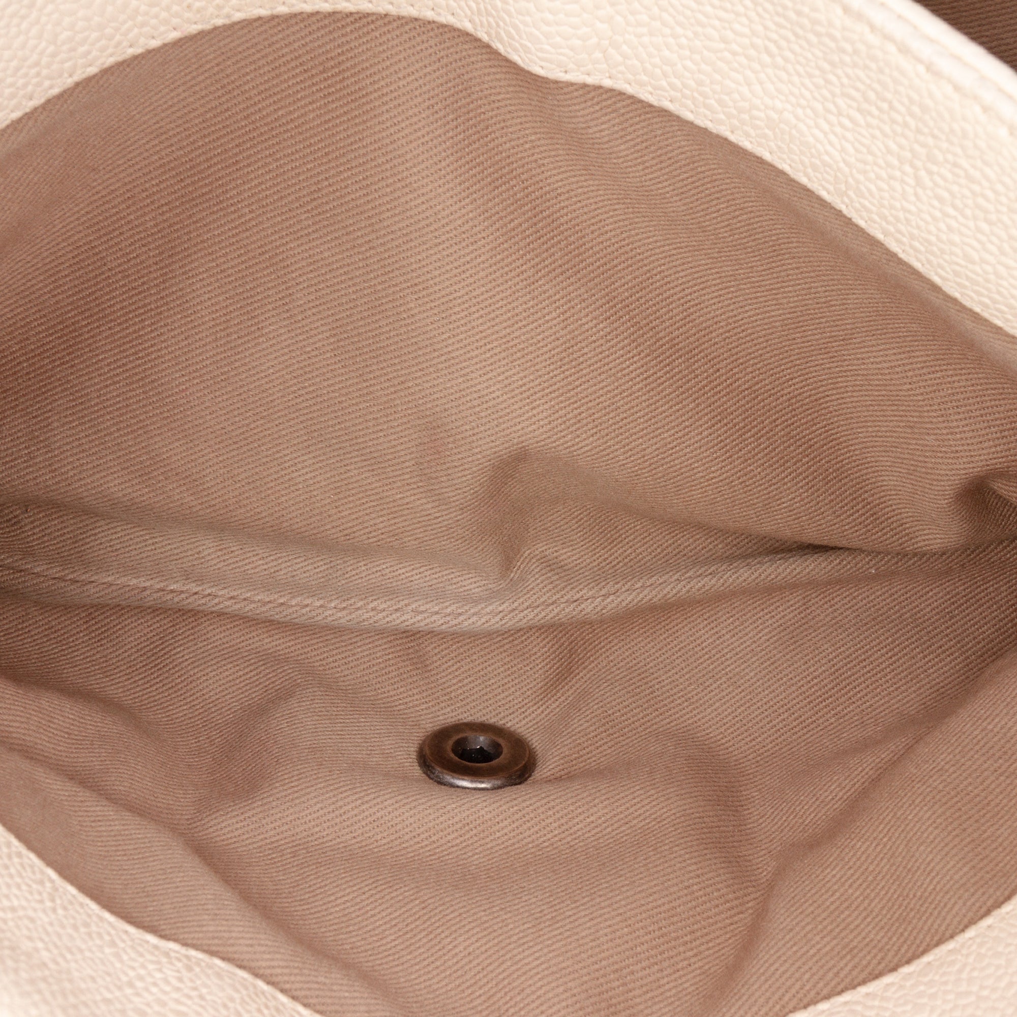 Chanel | Pre-Owned Medium Quilted Caviar Simply CC Flap | Brown/Light Beige