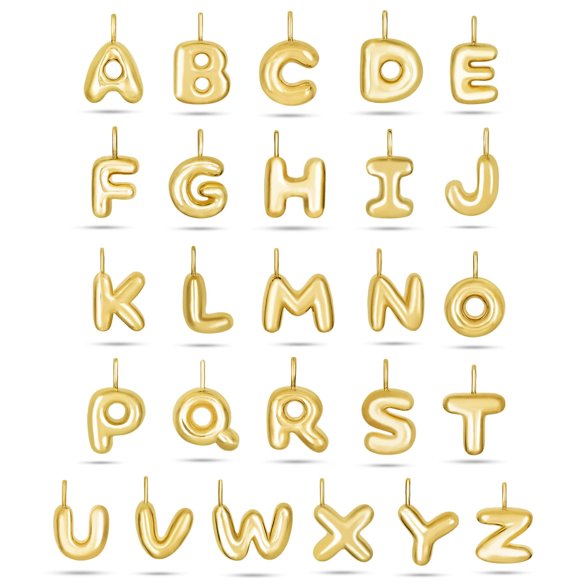 Stone and Strand 14K Yellow Gold Bubble Tea Initial Necklace Initials Image
