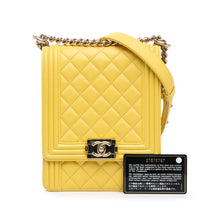 Chanel | Pre-Owned Quilted Lambskin North South Boy Flap | Yellow