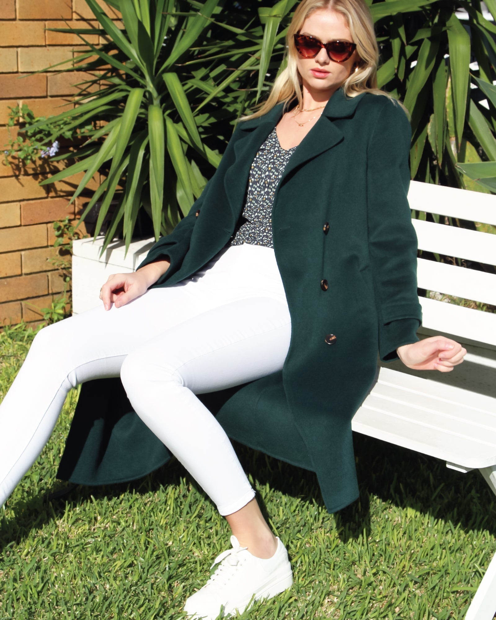 Women | Front Runner Wool Blend Belted Coat | Dark Green
