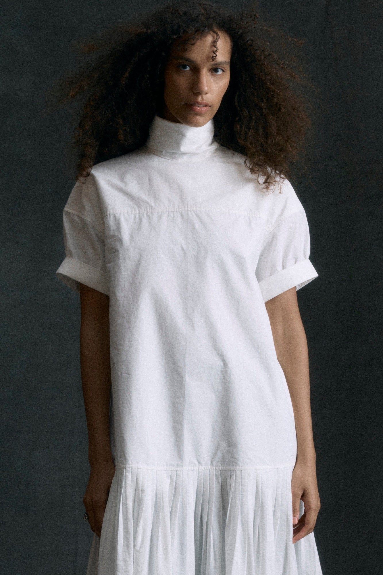 Shelby | Babba Shirred Scarf-Neck Dress in Size Small