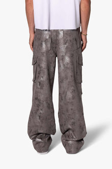 Baggy Dual Tone Sueded Cargo Pants | Grey