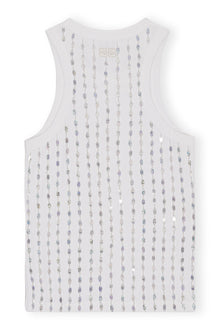 Beaded Rib Jersey Top | Bright White