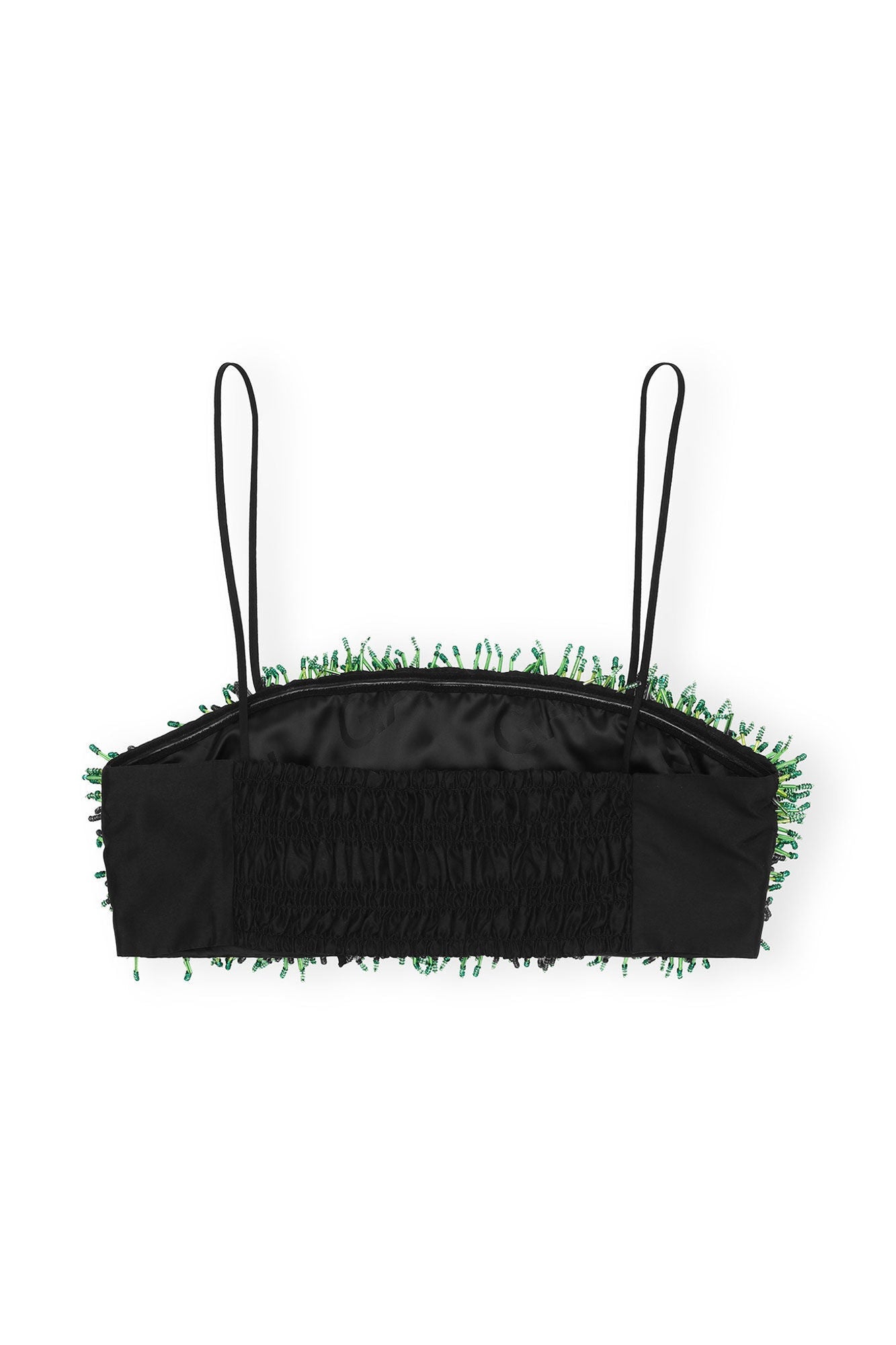 Beaded Taffeta Top | Black