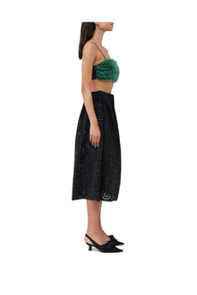 Beaded Taffeta Top | Black