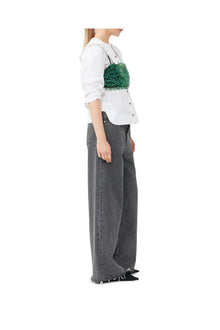 Beaded Taffeta Top | Black
