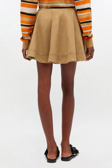 Beige Washed Mini Circle Skirt | Lark
