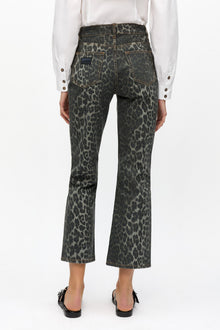 Betzy Jeans in Grey Leopard Print | Gray Pinstripe