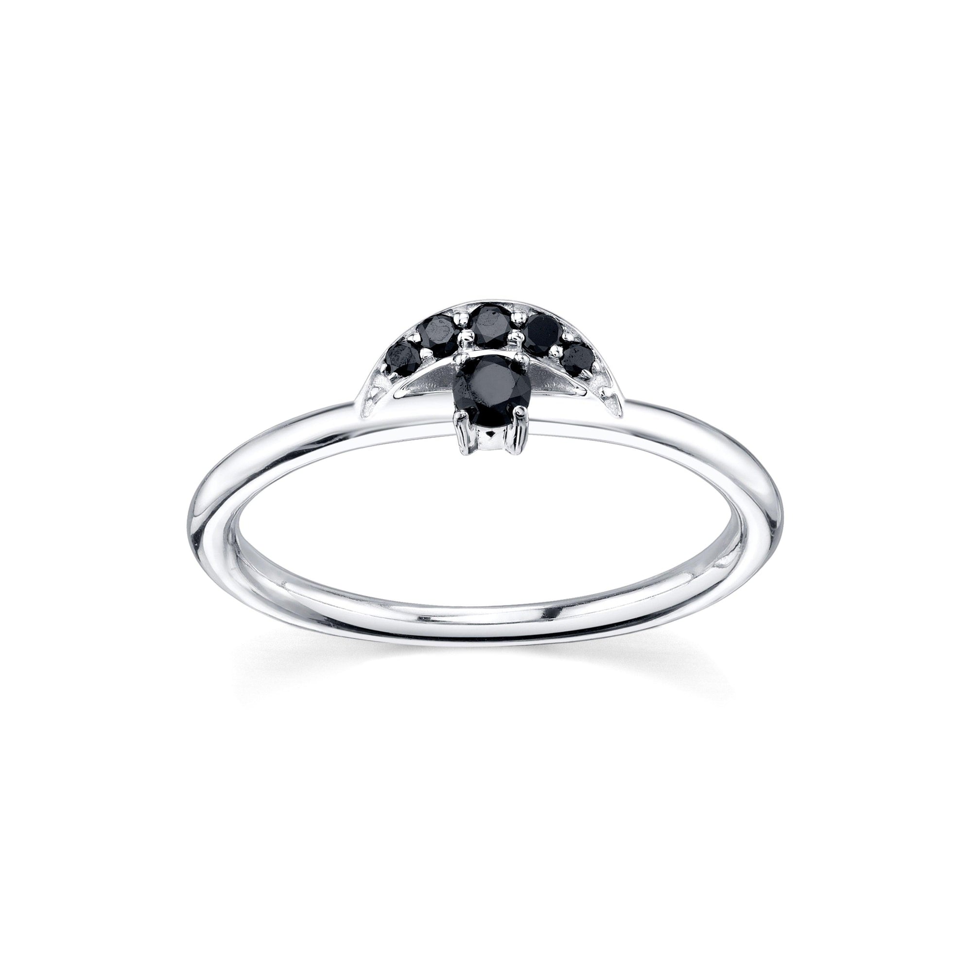 Women | Black Diamond Cleo Arch | 14k White Gold