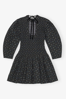 Black Floral Mini Smock Dress | Phantom