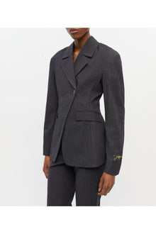 Black Pinstripe Blazer | Phantom