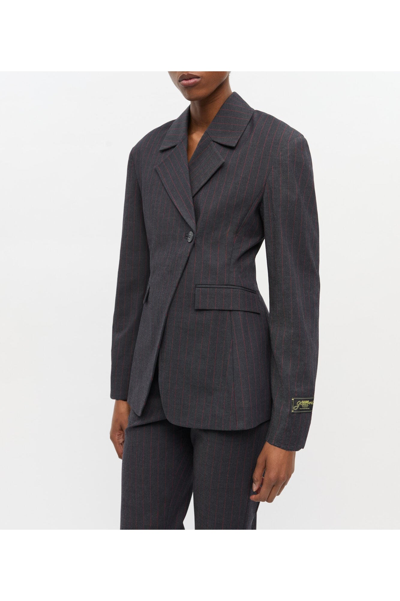 Black Pinstripe Blazer | Phantom