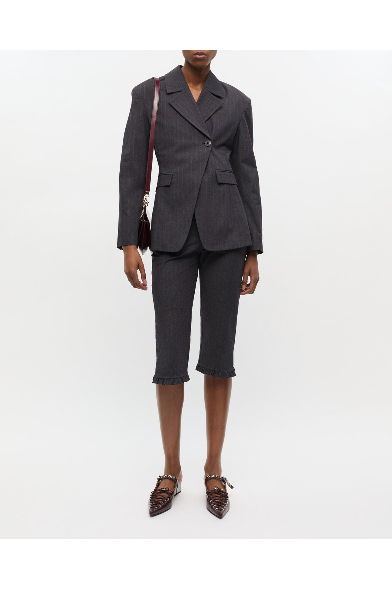 Black Pinstripe Blazer | Phantom