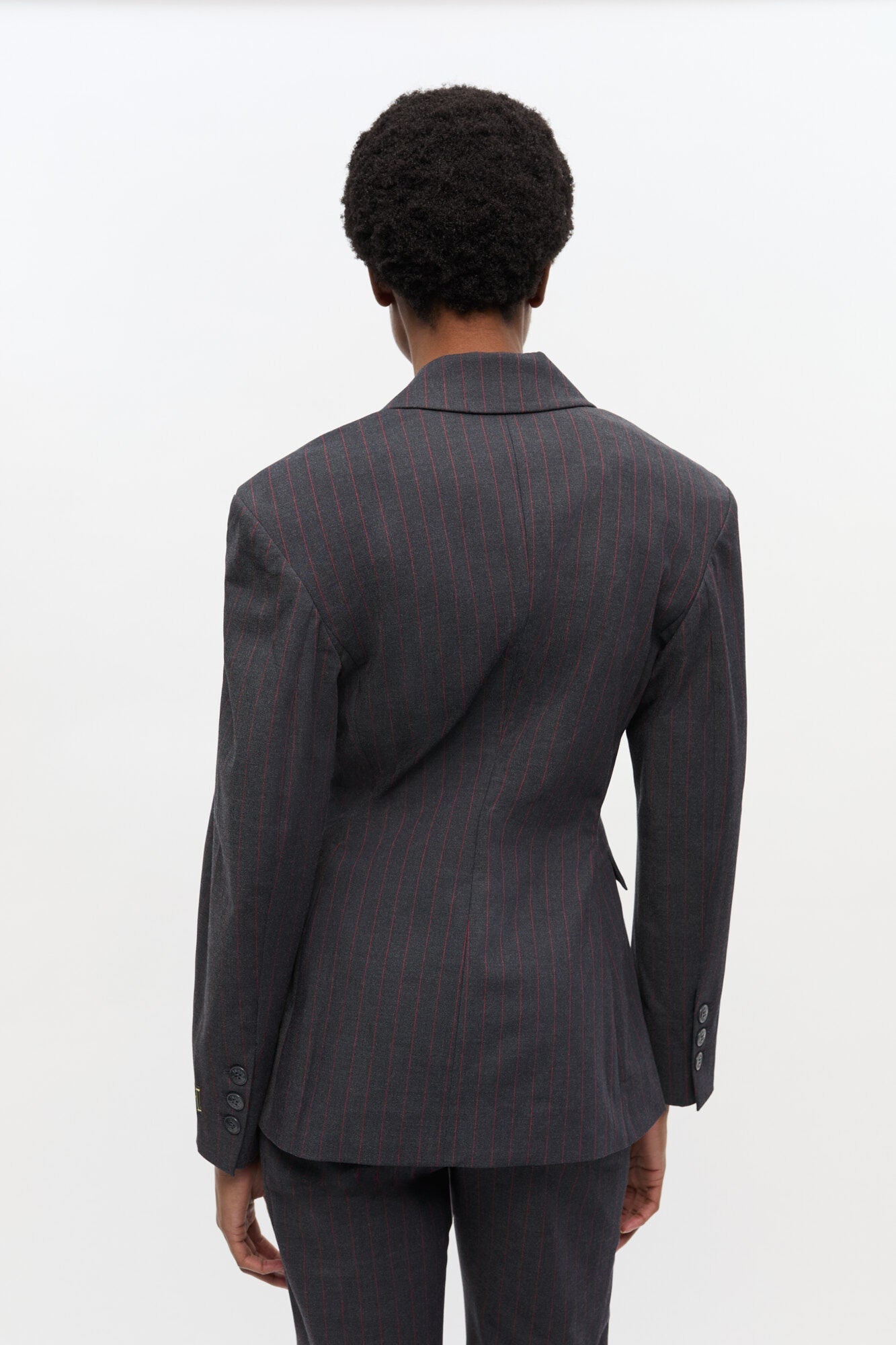 Black Pinstripe Blazer | Phantom