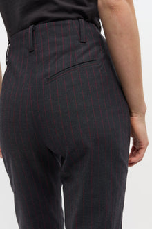 Black Pinstripe Capri Trousers | Phantom